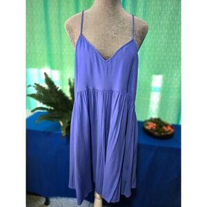 Express Periwinkle Strappy Trapeze Babydoll Mini Dress Size L